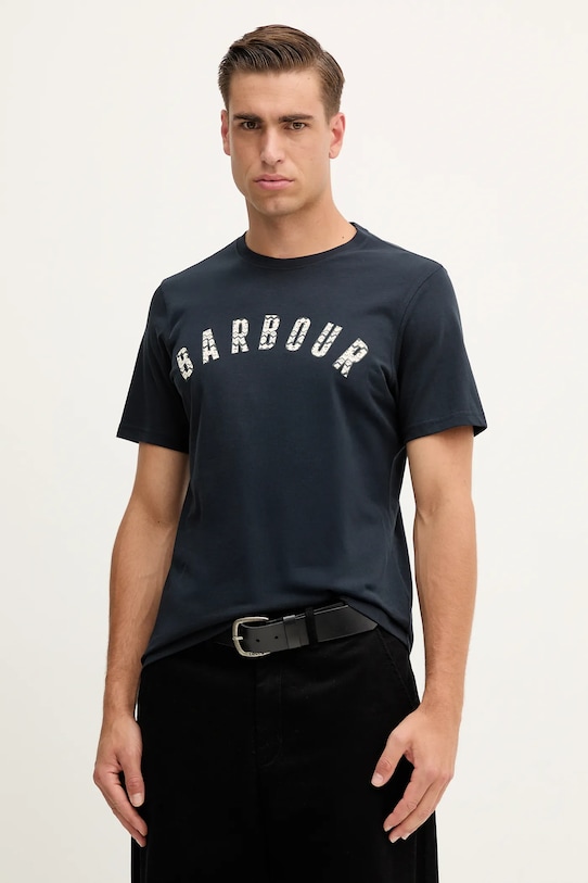 

Хлопковая футболка BOUGHS Barbour, темно-синий