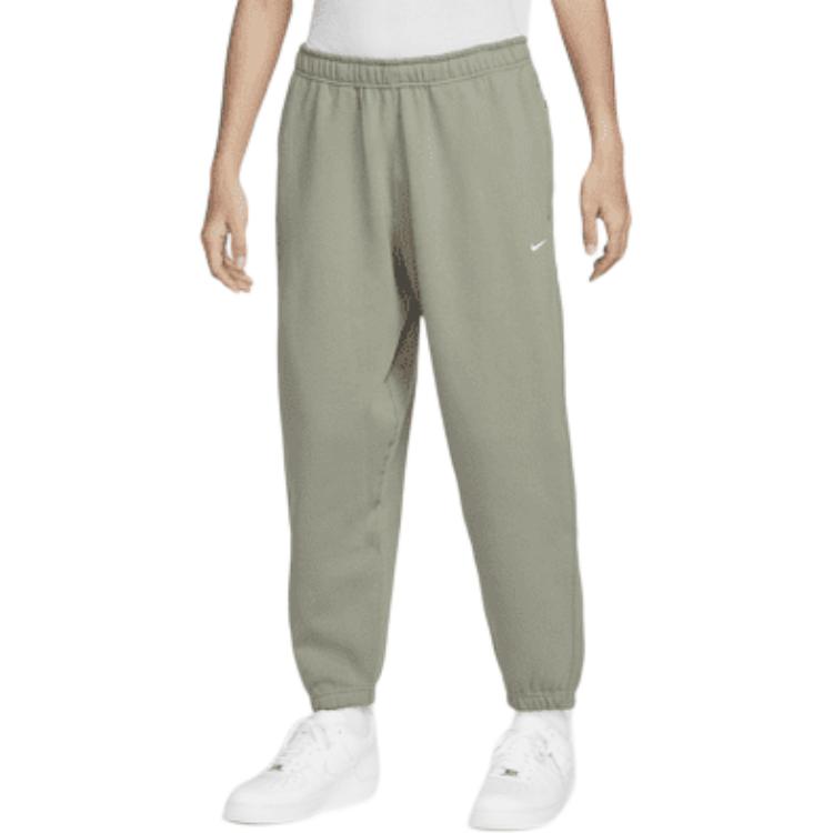 Nike Брюки casual Solo Swoosh мужские светло-армейский зеленый/белый — фото 4