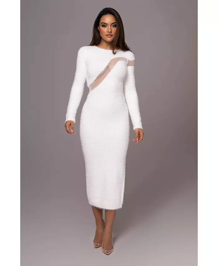 

Женское платье макси Toni Knit JLUXLABEL, слоновая кость/кремовый