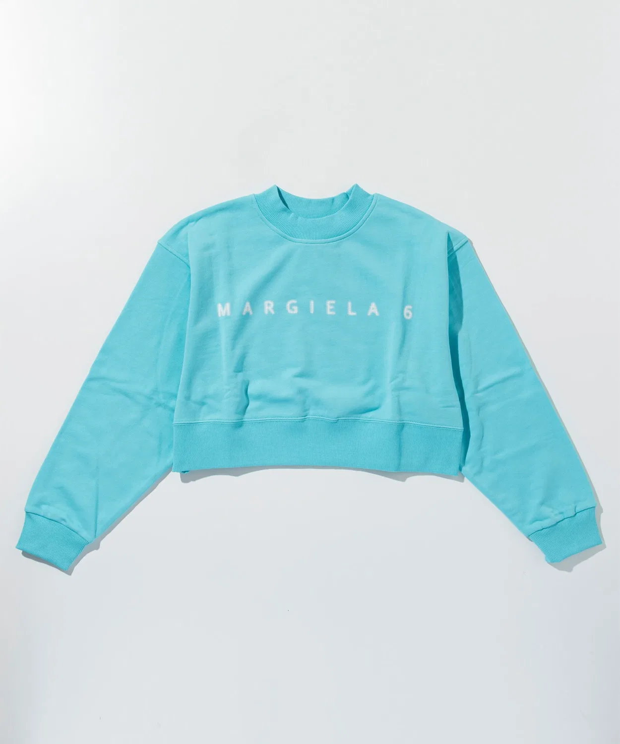 Толстовка-худи MM6 Maison Margiela с логотипом, хлопок, светлый синий