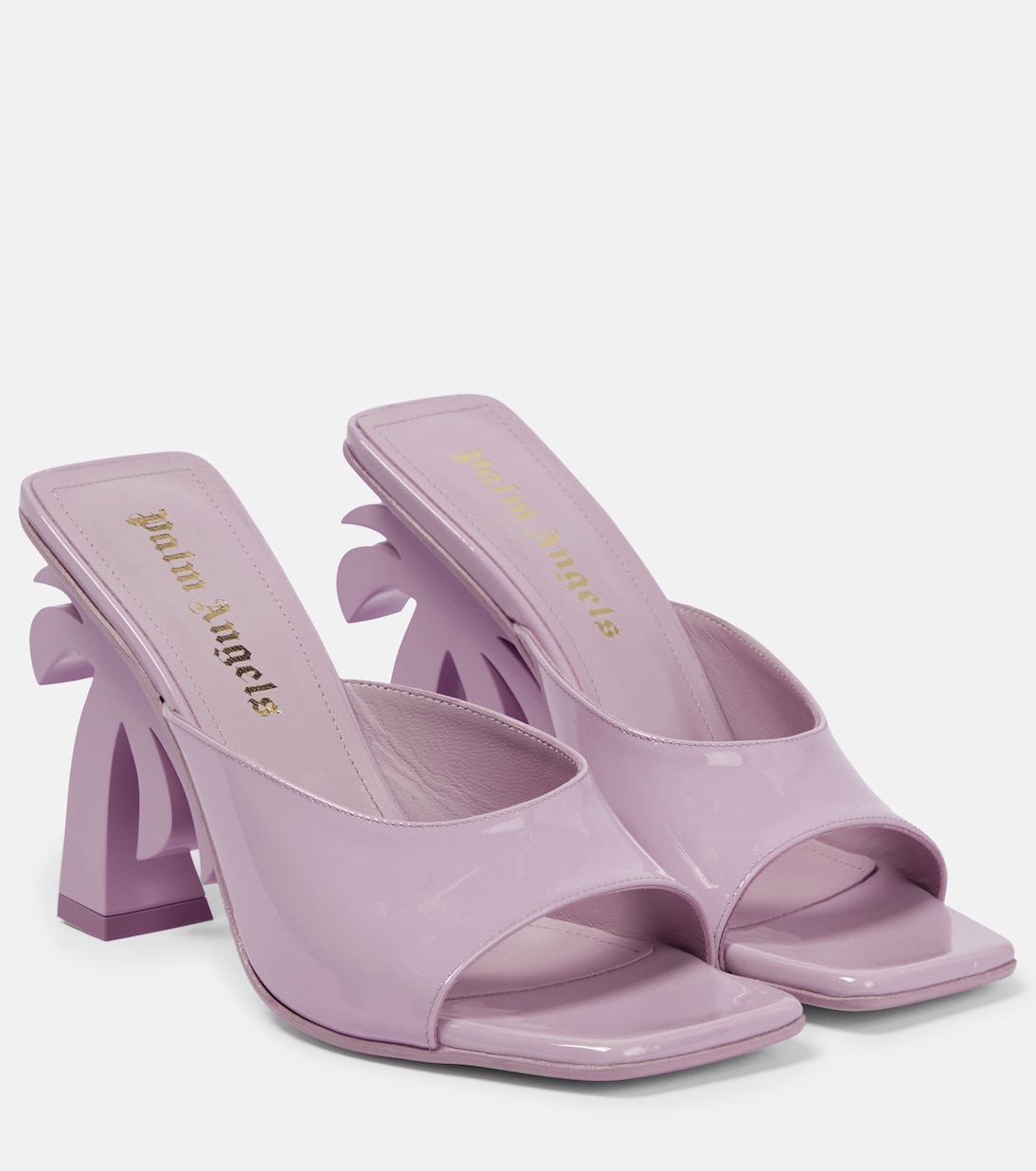 Мюли из лакированной кожи Palm Beach Palm Angels, Pink No Color