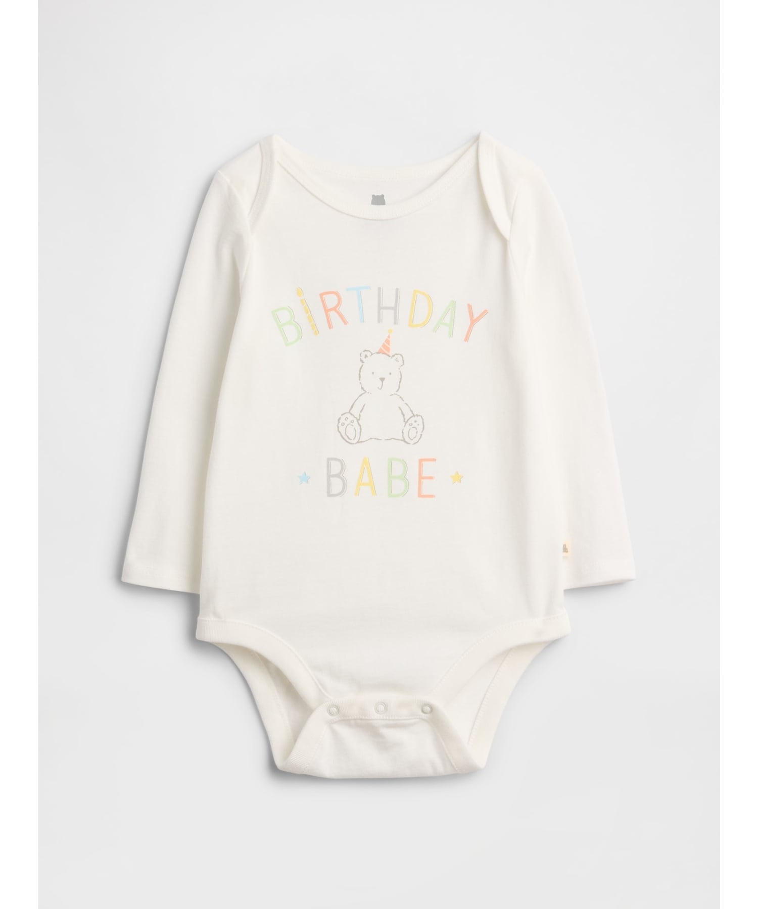 Детский боди с графическим принтом Gap, NEW_OFF_WHITE
