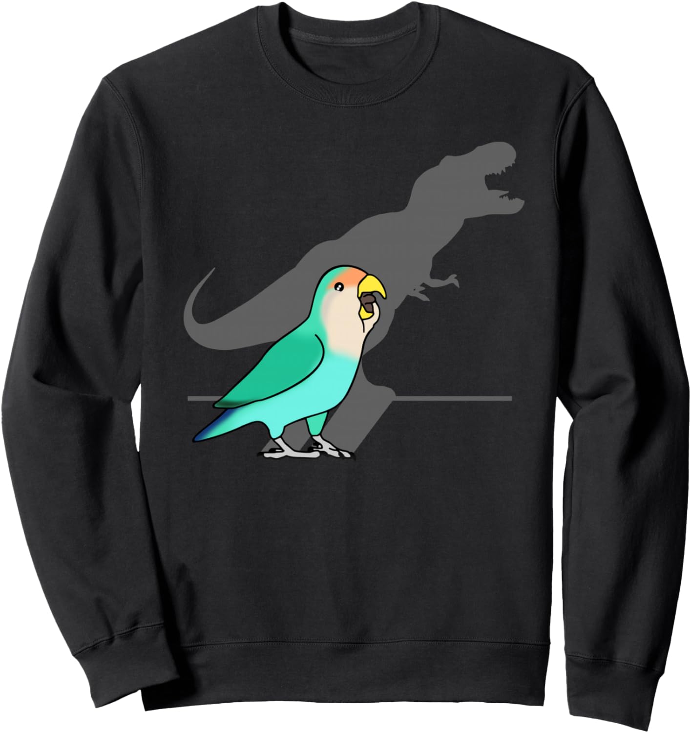 

Забавная толстовка с динозавром Тираннозавром Рексом, теневым голландским голубым персиковым попугайчиком Fandomizedrose, черный