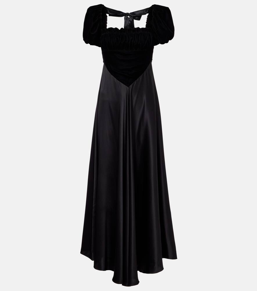 

Макси-платье из бархата и шелкового сатина Rodarte, Black