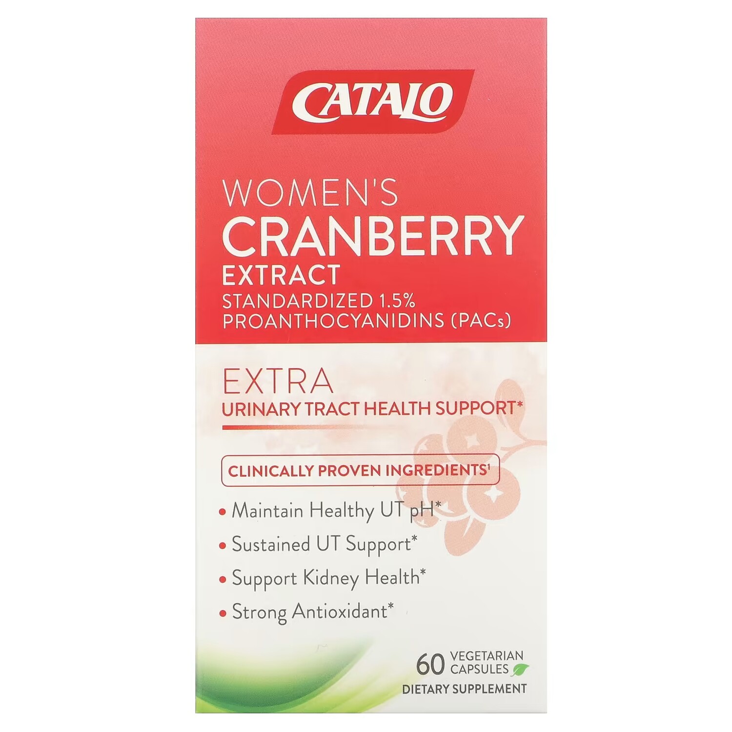 

Экстракт клюквы для женщин Catalo Naturals, 60 вегетарианских капсул