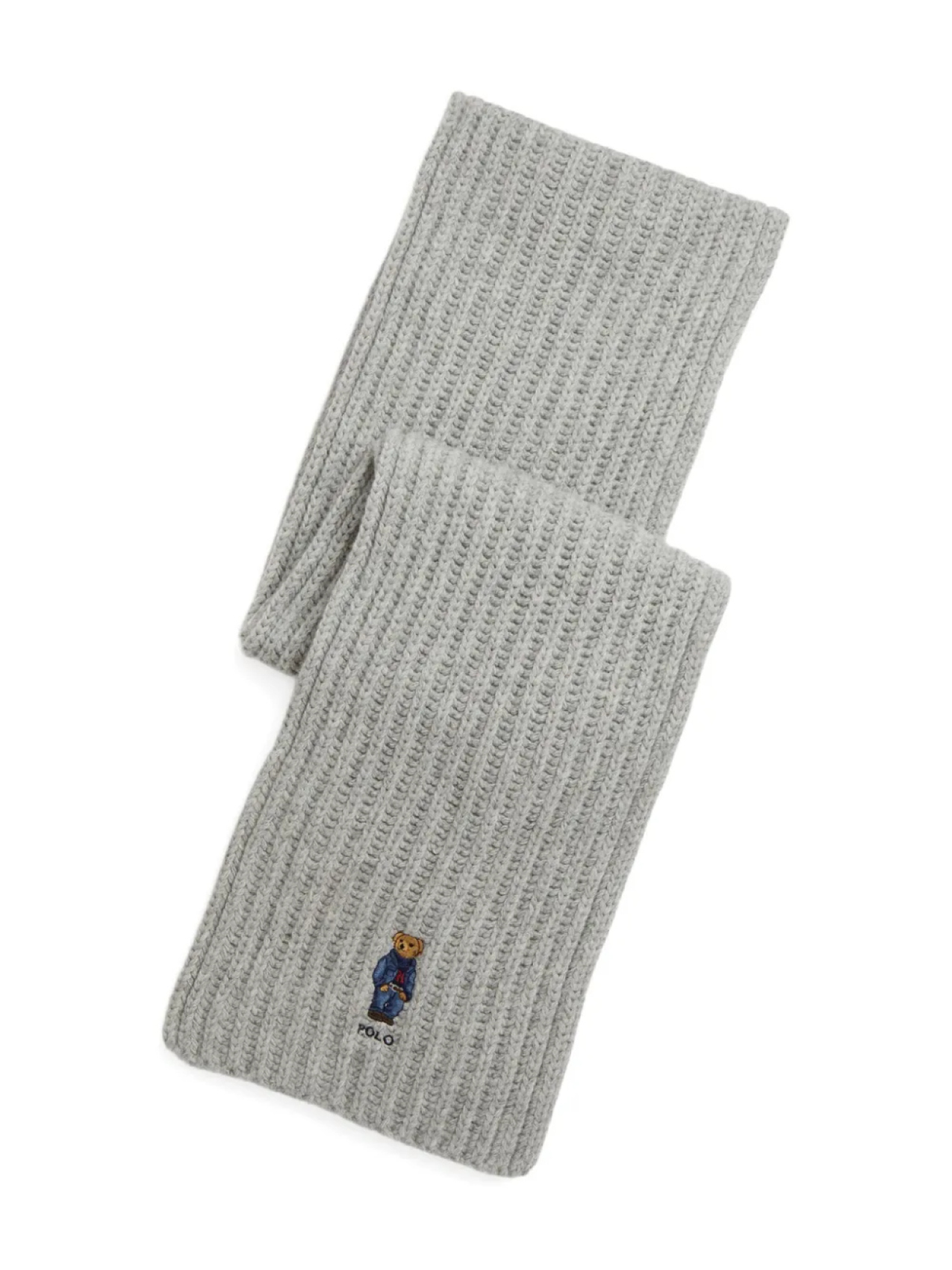 

Polo Ralph Lauren шарф в рубчик с вышивкой, серый