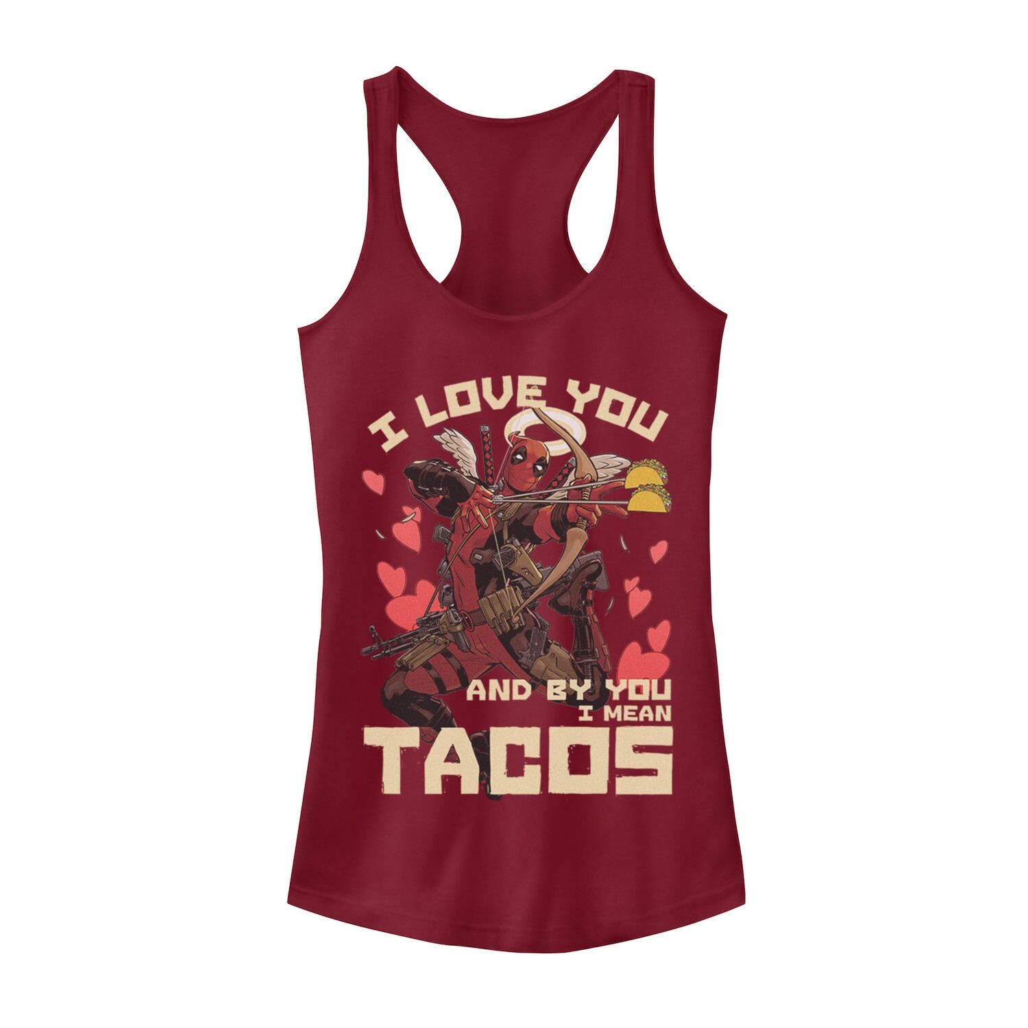 

Юниорский Marvel Deadpool Cupid Love For Tacos Tank Licensed Character