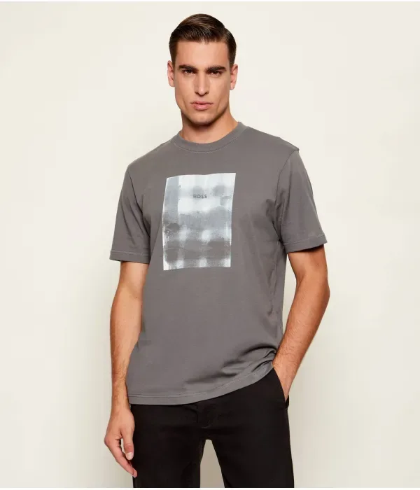 Футболка Te_brokenic regular fit Boss Orange, серый