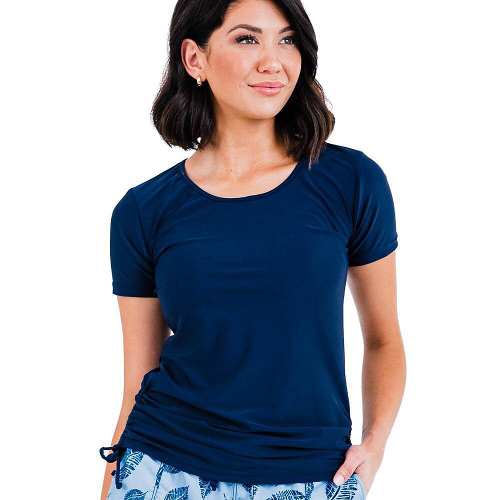

Женский топ для плавания с короткими рукавами Adele Calypsa LLC, темно-синий