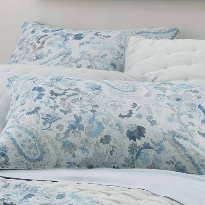 

Подушка Ines Linen Standard Sham Annie Selke, синий