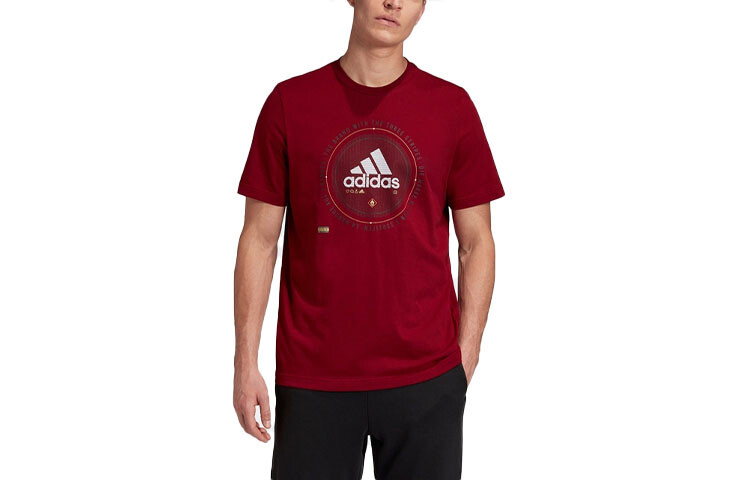 

Футболка мужская ягодно-красная Adidas, красный