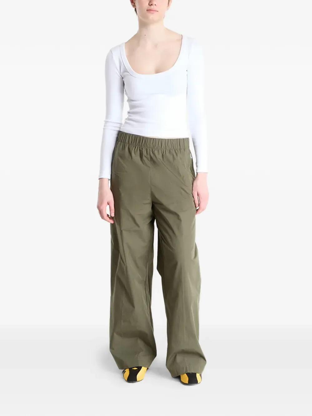 Брюки из поплина на эластичном поясе Calvin Klein, зеленый — фото 2