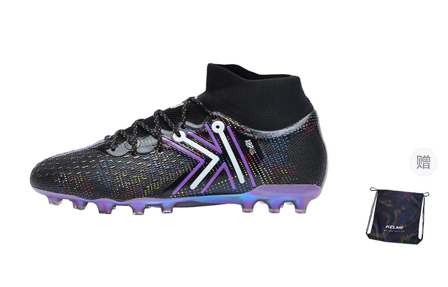 

KELME Износостойкие поддерживающие футбольные бутсы Sub-Elite черно-фиолетовые унисекс (с бесплатным карманом), цвет Black Purple (with Free Pocket)