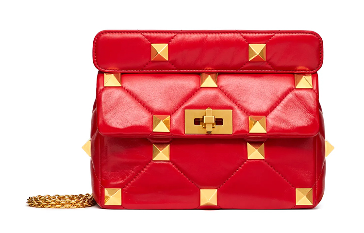 

Кожаная сумка через плечо женская красная Valentino