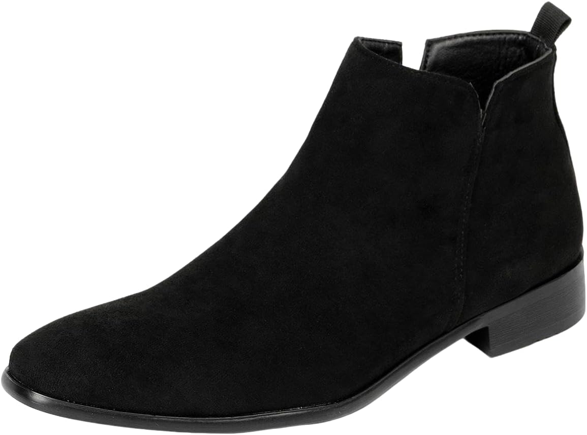 

Мужские замшевые челси Santimon Классические ботинки без шнуровки Для повседневной и официальной носки Удобные и легкие ботильоны, черный