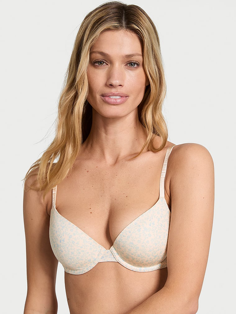 

Соблазнительная футболка, гладкий бюстгальтер с легкой подкладкой Victoria'S Secret, smooth cream floral