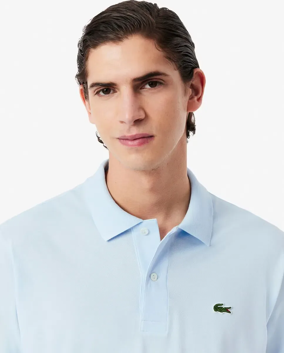 Поло Lacoste мужское классическое, короткий рукав, светло-голубой — фото 3