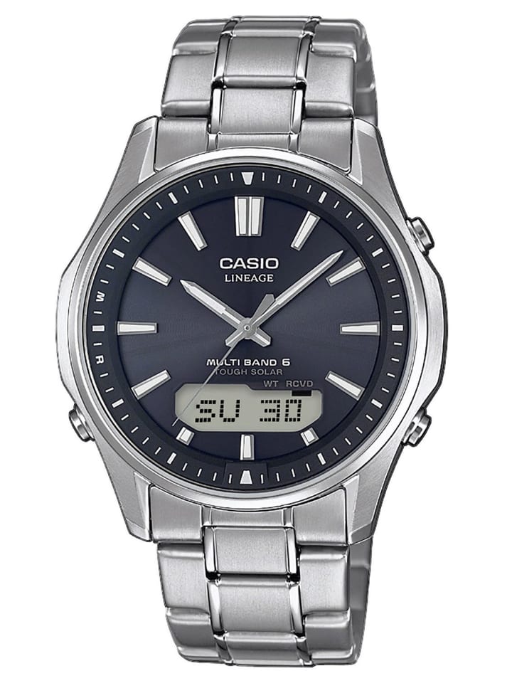 

Casio Мужские радиоуправляемые солнечные часы, титан, антрацит/серебро