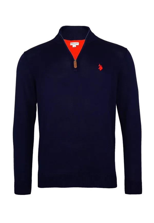 Свитер Troyer half zip U.S. Polo Assn., темно-синий — фото 4