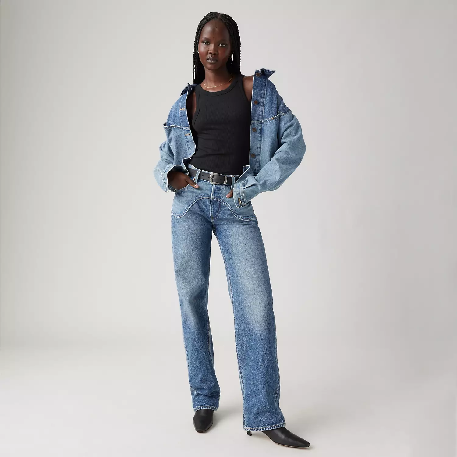 

Женские джинсы 501 в стиле вестерн 90-х годов Levi's, цвет Ironic Iconic - Medium Wash
