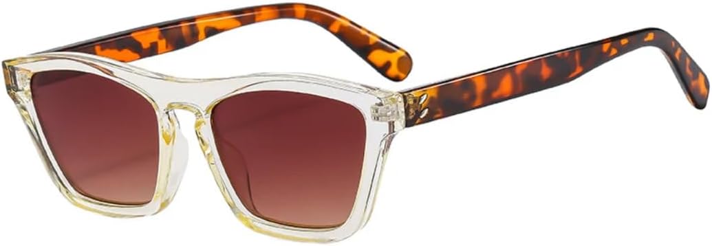 

Классические солнцезащитные очки в маленькой квадратной оправе для женщин и мужчин, винтажные, для активного отдыха, вождения, рыбалки и путешествий, с защитой от УФ-излучения UV400 TVTBBVV, Clear Yellow Tea