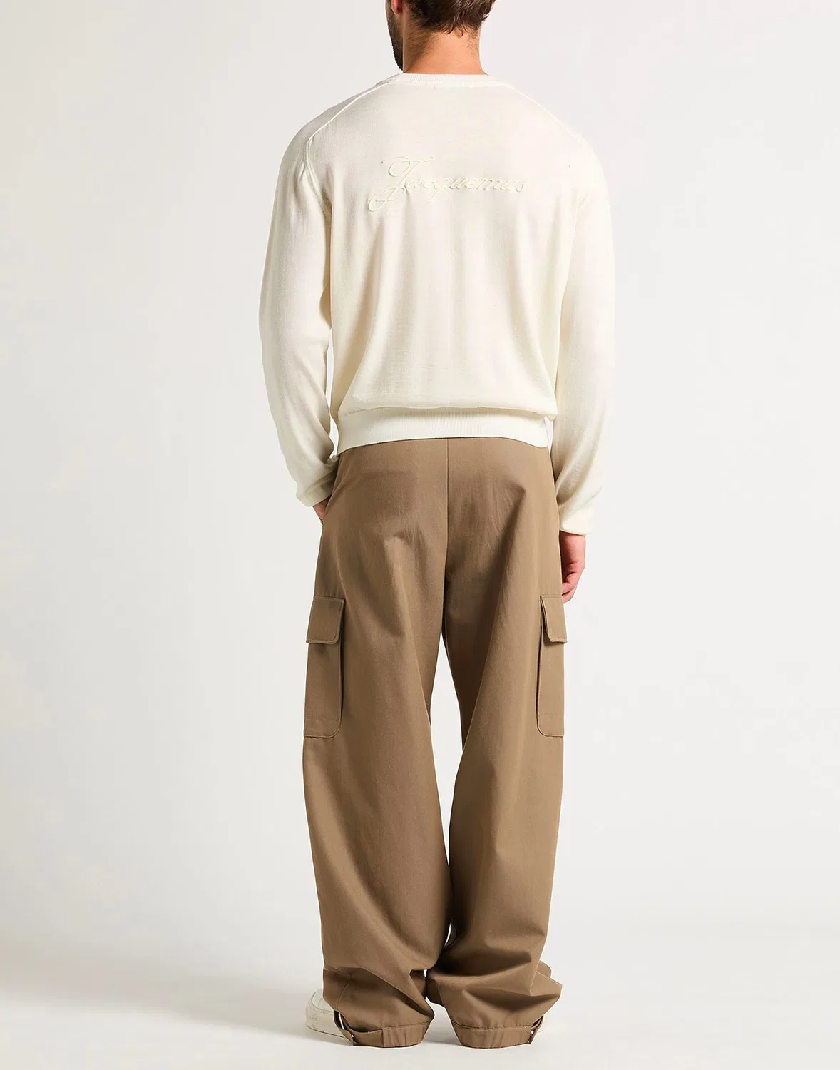 Свитер с вышивкой JACQUEMUS бежевый — фото 3