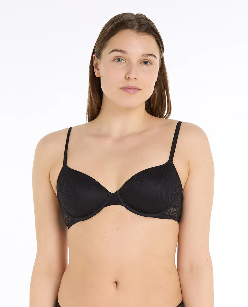 

Классический бюстгальтер на косточках - Sheer Marq Lace Calvin Klein, черный