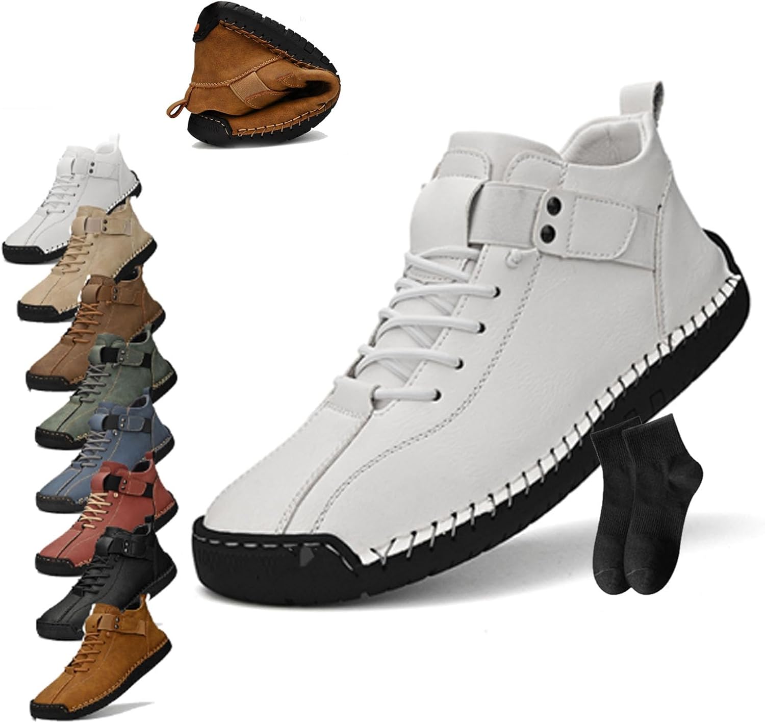 

Мужские повседневные лоферы-мокасины ручной работы Noworfewer, белый