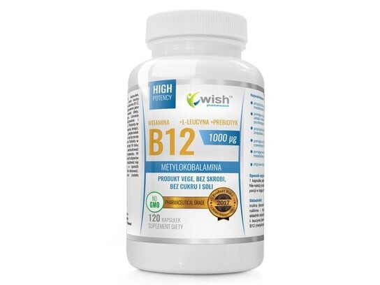 

Wish, Витамин B12 1000 мкг + пробиотик, 120 капсул