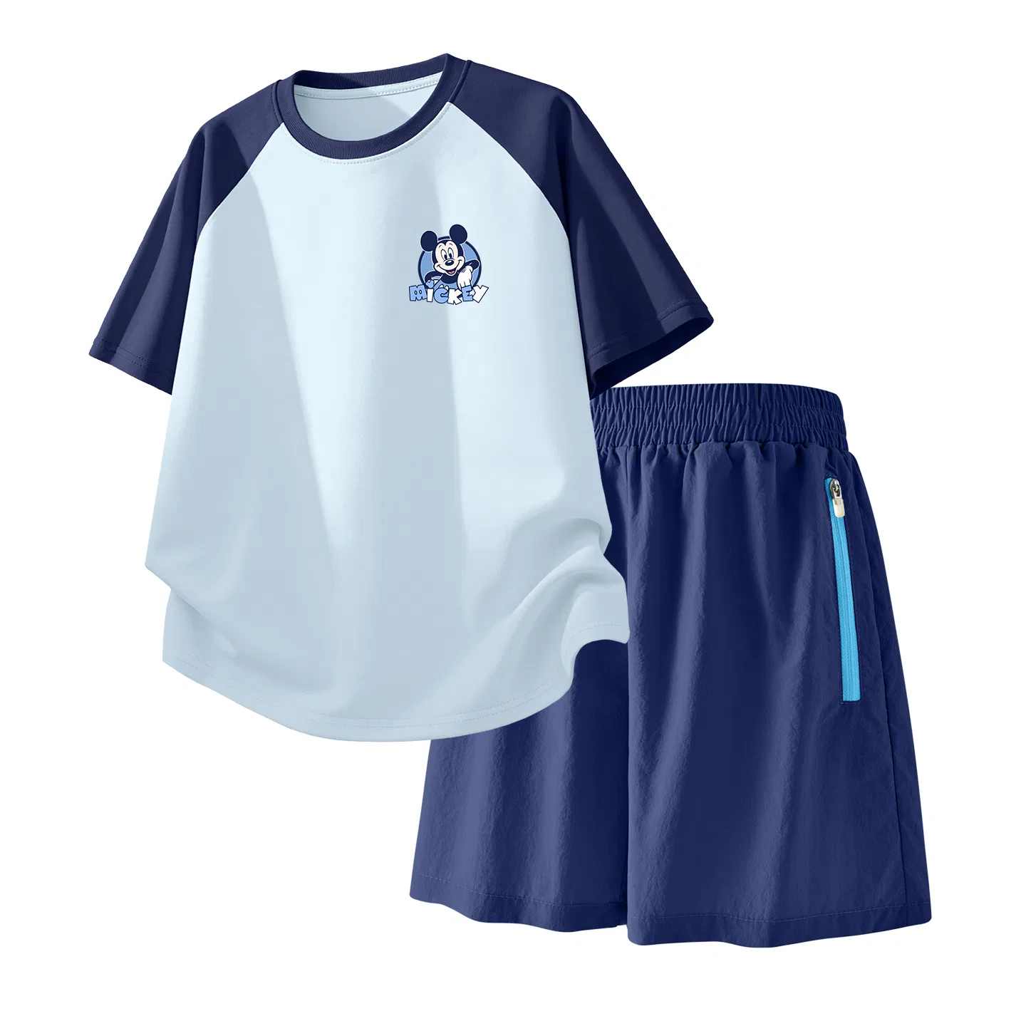 Детский спортивный костюм Casual Sportswear 2 Piece Set Disney, Di Breaking Wall Sky Blue+Solid Color Deep Sea Blue