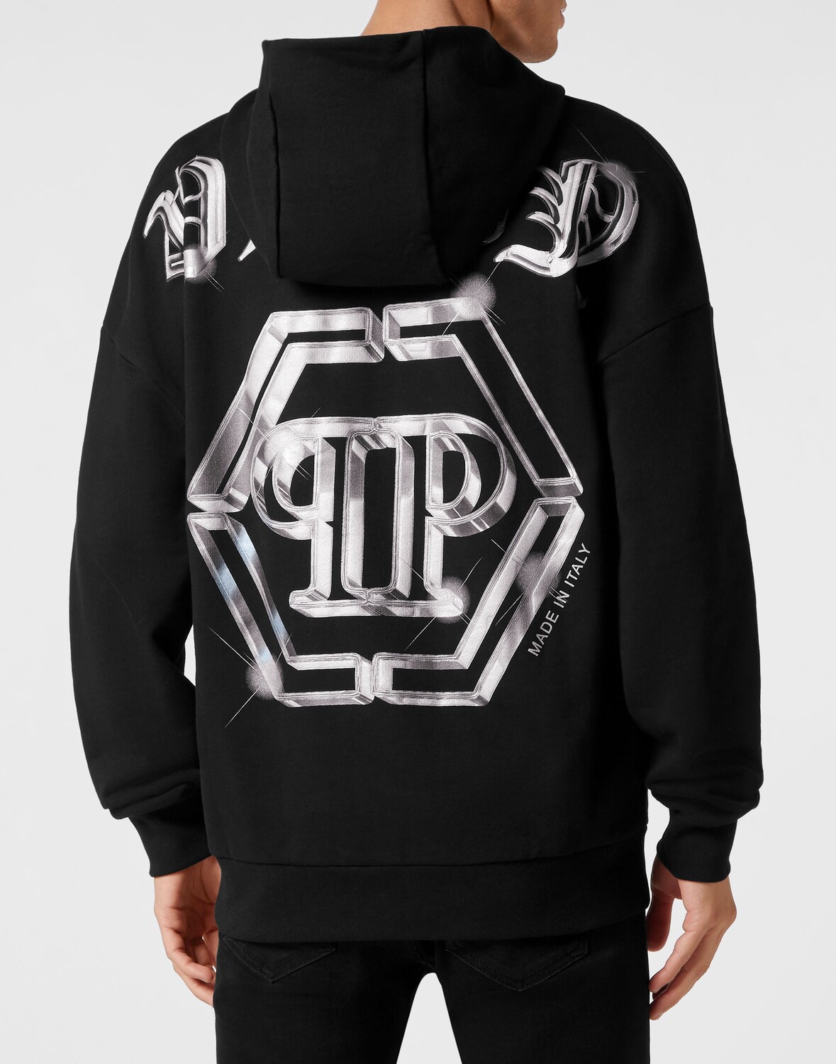 

Толстовка с капюшоном ПП Стекло Philipp Plein, черный