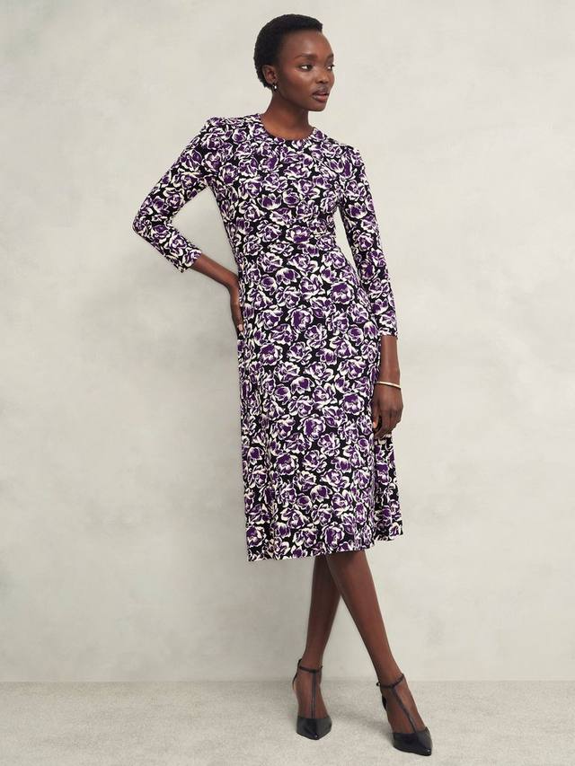 

Платье миди из джерси с цветочным рисунком пейдж Hobbs, цвет Purple/Multi