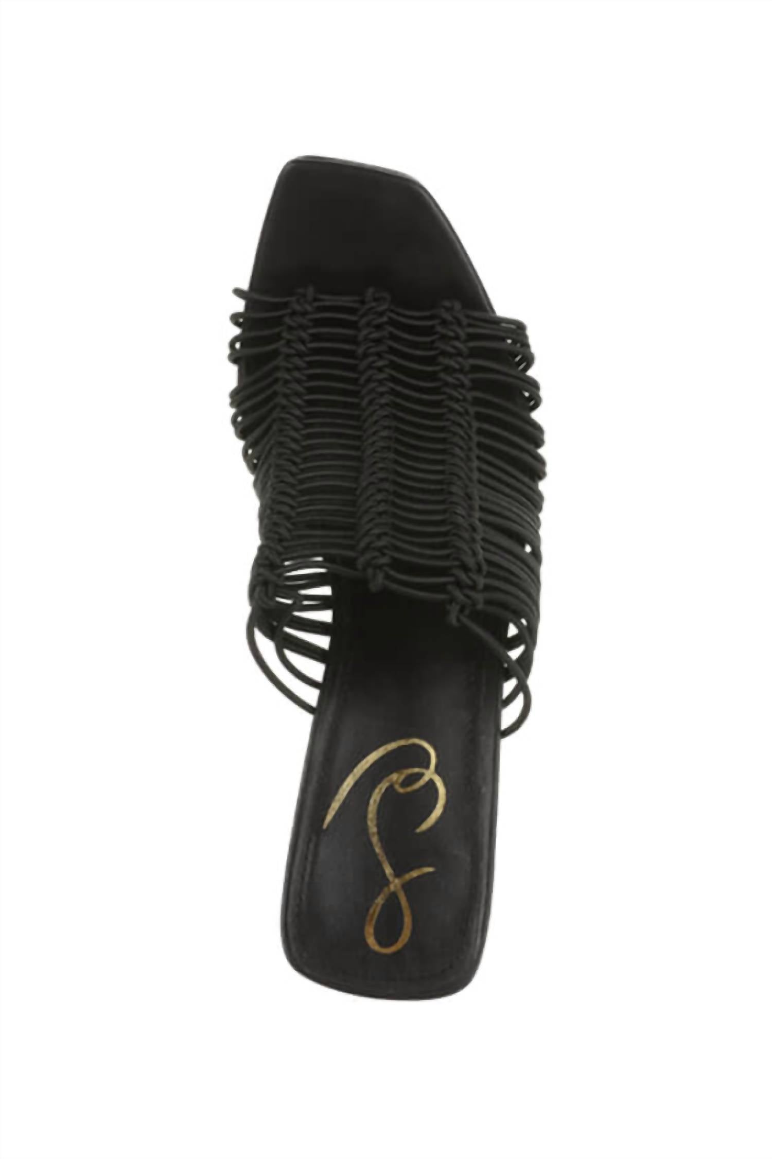 Женские мюли Laurette на квадратном каблуке с черным шнуром Sam Edelman — фото 4