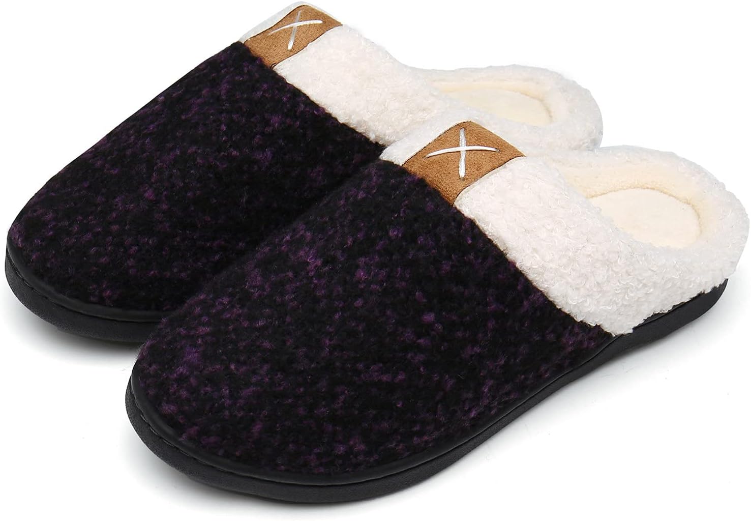 

Женские и мужские тапочки UBFEN с ортопедической стелькой из пены с эффектом памяти, мягкой плюшевой подкладкой, домашние тапочки на пуантах, фиолетовый