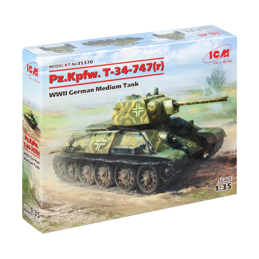 

Вторая мировая война — Pz.Kpfw. Средний танк Т-34-747(р), Military Models 1/35 Scale (ICM)