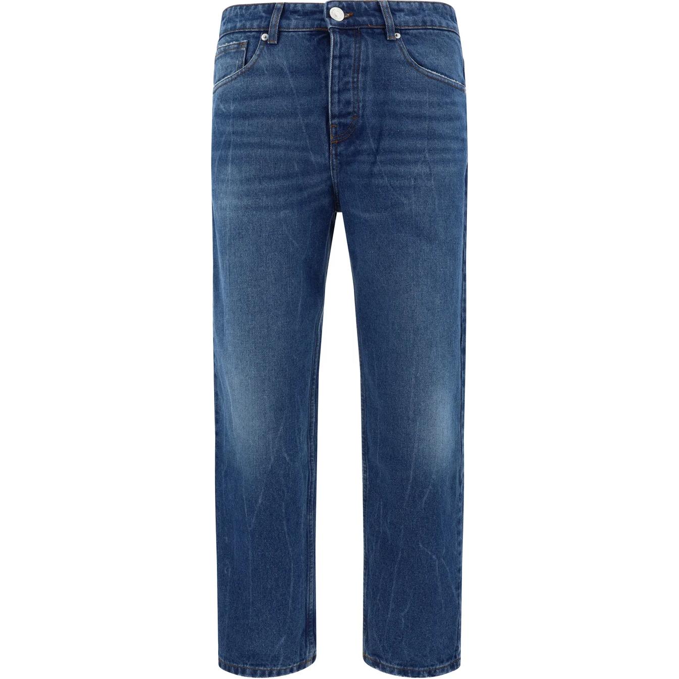 

Джинсы прямого кроя Ami Paris с нашивкой логотипом, индиго