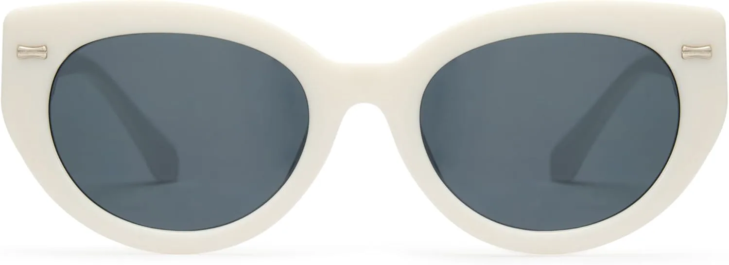 

Солнцезащитные очки Cyxus Retro Cat Eye для женщин и мужчин, овальная толстая оправа, винтажный стиль, защита UV400, модель 1159, 1159-white Frame-grey Lens