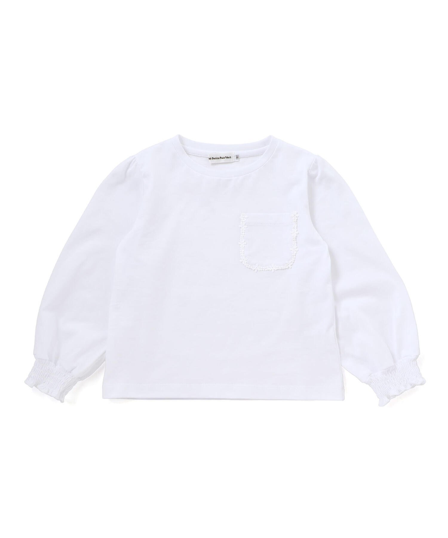 Длинная футболка Tenjiku с цветочным кружевом и карманами (95–150 см) BeBe Petits Pois Vert, White — фото 4