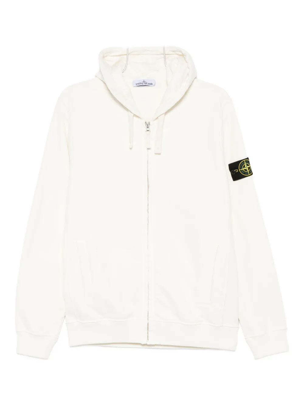 

Худи на молнии с нашивкой-логотипом Stone Island, белый