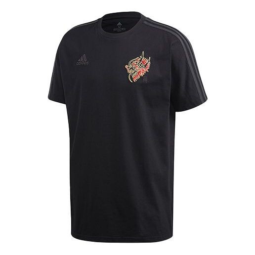 

Футболка mufc cny tee logo alphabet printing round neck short sleeve black Adidas, черный