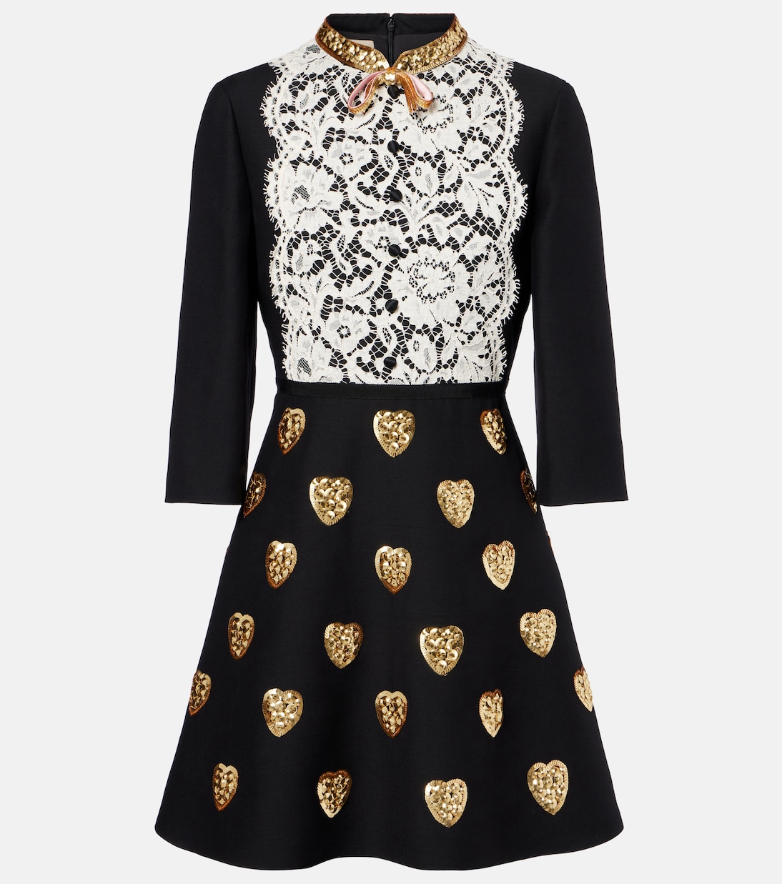 

Мини-платье с вышивкой Crepe Couture Valentino, Nero+Multicolor