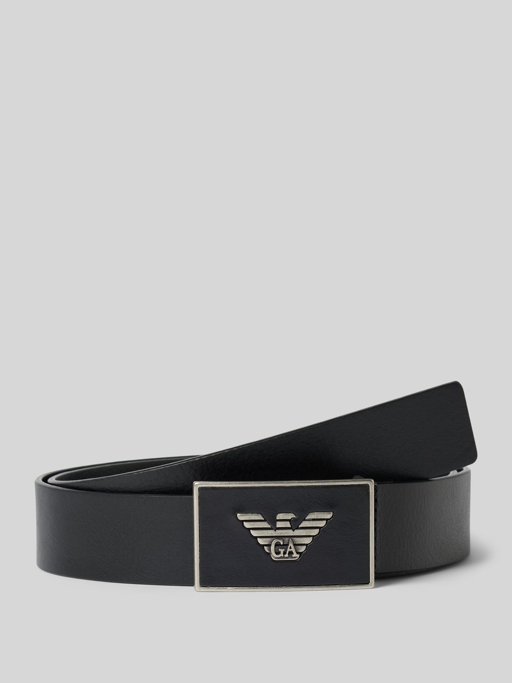 

Кожаный ремень с пряжкой Emporio Armani, черный