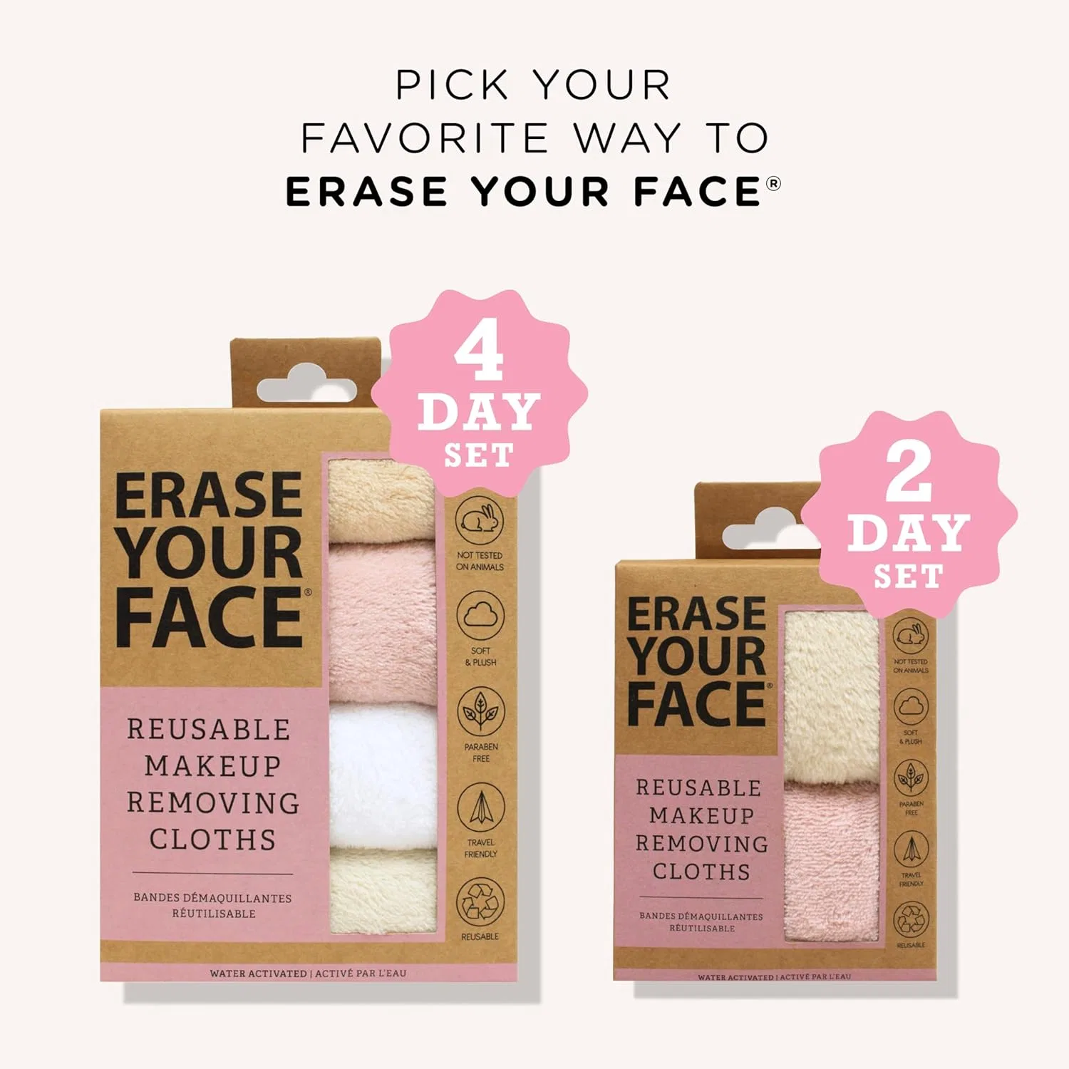 Многоразовые салфетки для снятия макияжа Erase Your Face, 4 шт, 1 упаковка — фото 4