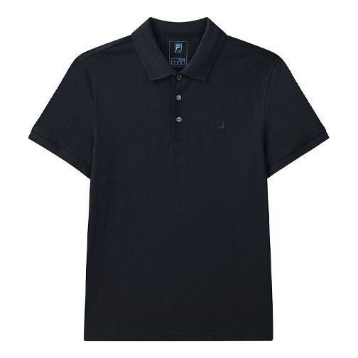 

Футболка casual solid color breathable short sleeve polo shirt navy blue Fila, синий