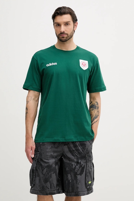 

Хлопковая футболка с принтом Graphic Tee Adidas Originals, зеленый