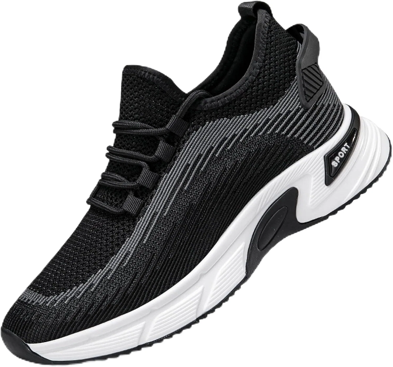 Turnschuhe Herren - Кроссовки Herren Shoes Кроссовки Mit Größerer Größe Modisch Einfarbig Mesh Atmungsaktiv Sportlich Laufschuhe Lässig Bequem Wanderschuhe Generic, Schwarz