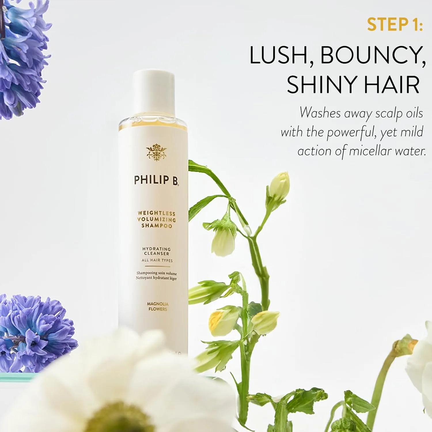Набор для знакомства с коллекцией PHILIP B. Weightless Collection Discovery Kit  - включает шампунь, кондиционер и увлажняющую воду с бодрящим ароматом цветков магнолии. 192 мл (1 шт.) — фото 4
