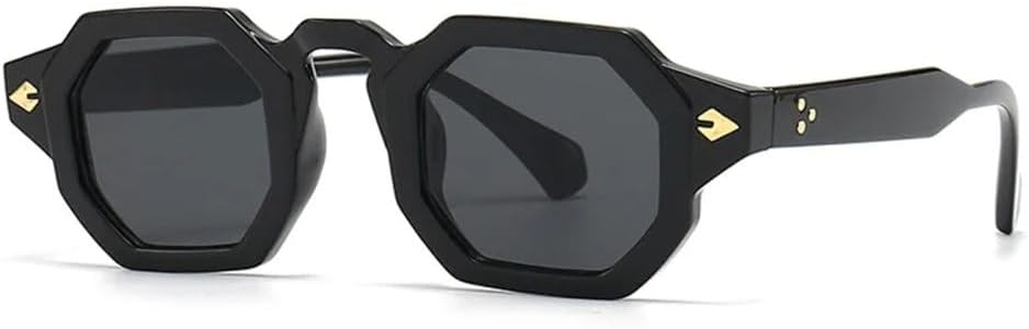 

Ретро-солнцезащитные очки квадратной формы с заклепками для женщин, градиентные, с защитой от УФ-излучения UV400; мужские солнцезащитные очки в стиле панк LJTJTAV, C1 Black Black