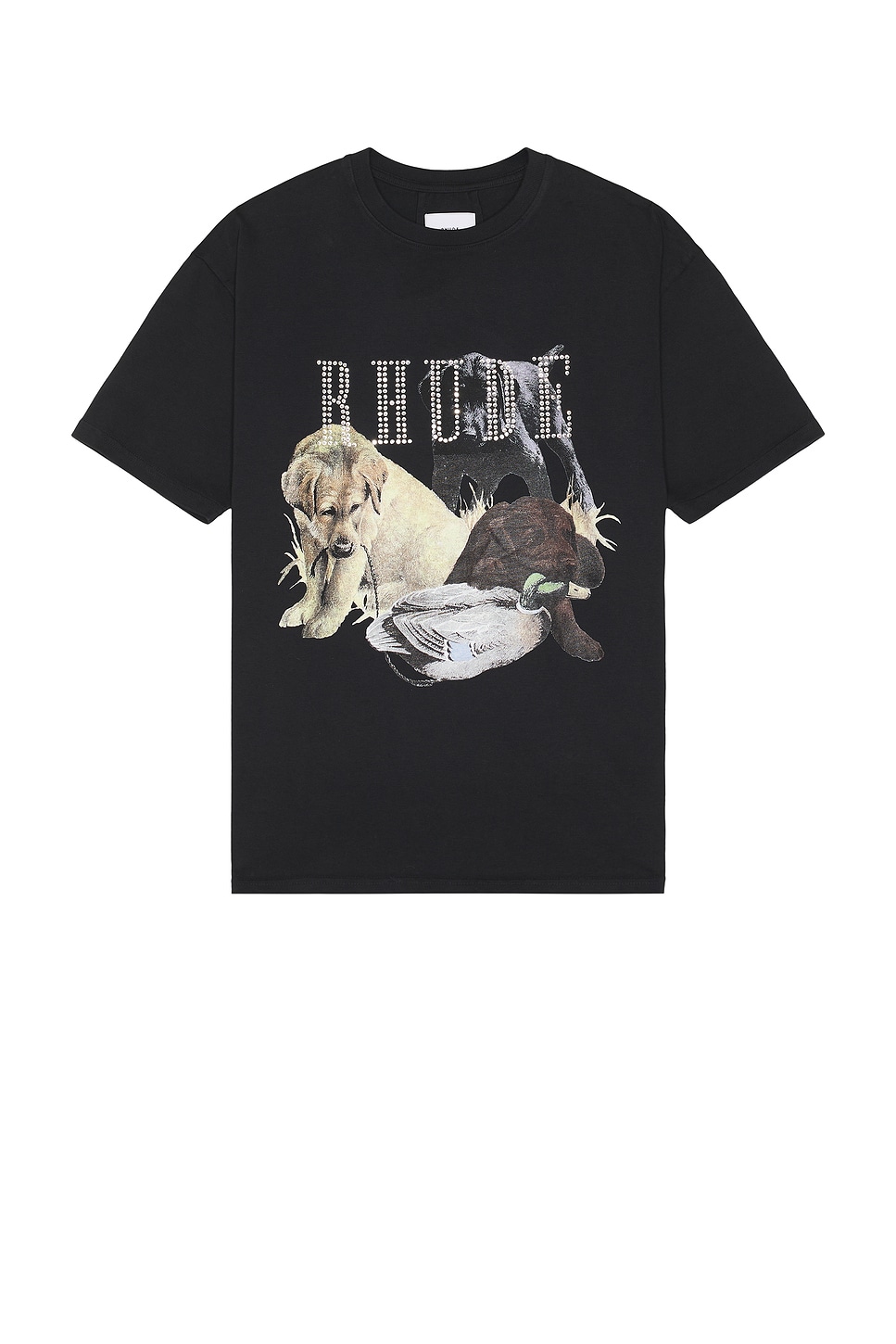 

Футболка для охотничьей собаки со стразами Rhude, цвет Vintage Black
