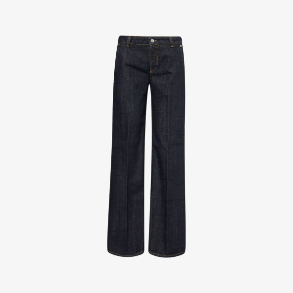 

Бренд-Patch джинсы с низкой посадкой и расклешенными штанинами Victoria Beckham, индиго